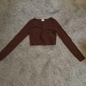 Sunday Best | Aritzia | Brown Izzy Cropped Cardigan Size XS